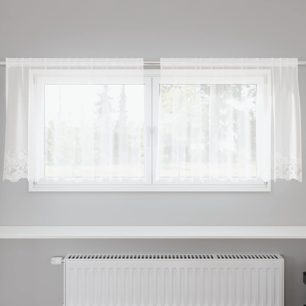 vidaXL Κουρτίνα Δαντέλας Λευκό 200 x 120 εκατοστά Πολυεστέρας