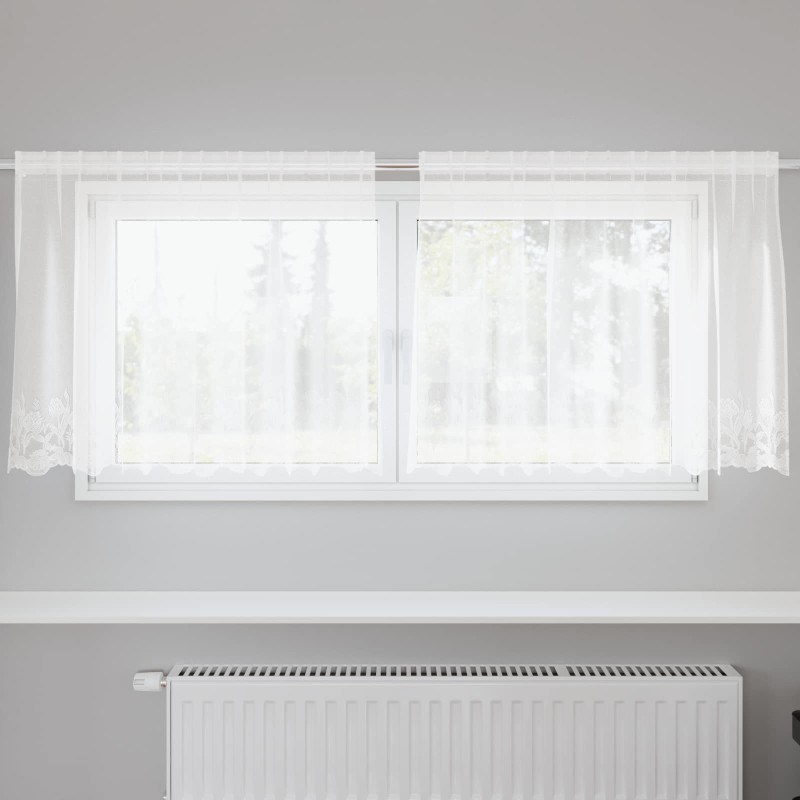 vidaXL Κουρτίνα Δαντέλας Λευκό 200 x 120 εκατοστά Πολυεστέρας