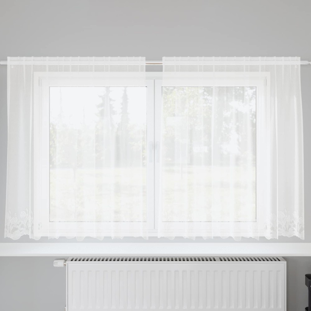 vidaXL Κουρτίνα Δαντέλας Λευκό 140 x 200 cm Πολυεστέρας