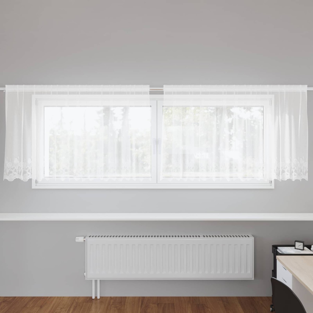 vidaXL Κουρτίνα Δαντέλας Λευκό 80 x 300 cm Πολυεστέρας
