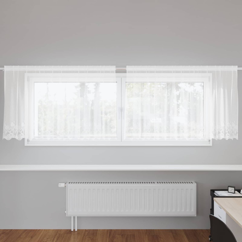 vidaXL Κουρτίνα Δαντέλας Λευκό 100 x 300 cm Πολυεστέρας