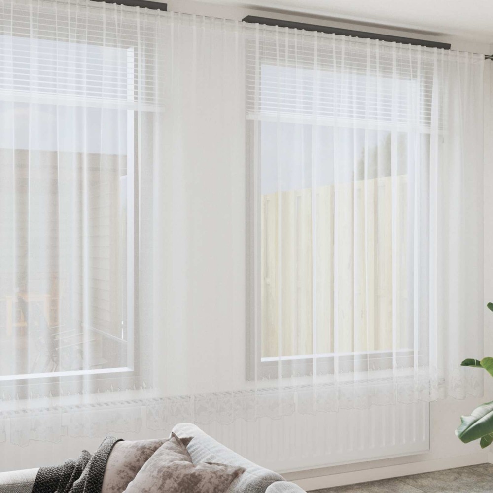 vidaXL Κουρτίνα Δαντέλας Λευκό 300 x 600 cm Πολυεστέρας