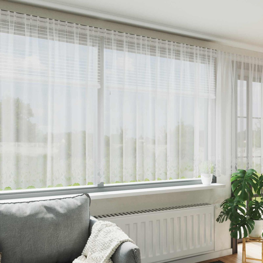 vidaXL Κουρτίνα Δαντέλας Λευκό 160 x 1200 cm Πολυεστέρας