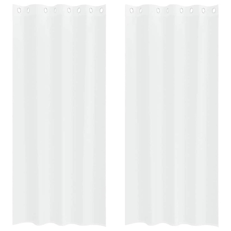 vidaXL Κουρτίνα βυσσινί 2 τμχ. Λευκό 260 x 140 εκ. Πολυεστέρας