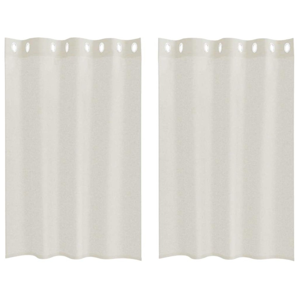 vidaXL Κουρτίνα βυσσινί 2 τμχ. Κρεμ 140 x 140 cm Πολυεστέρας