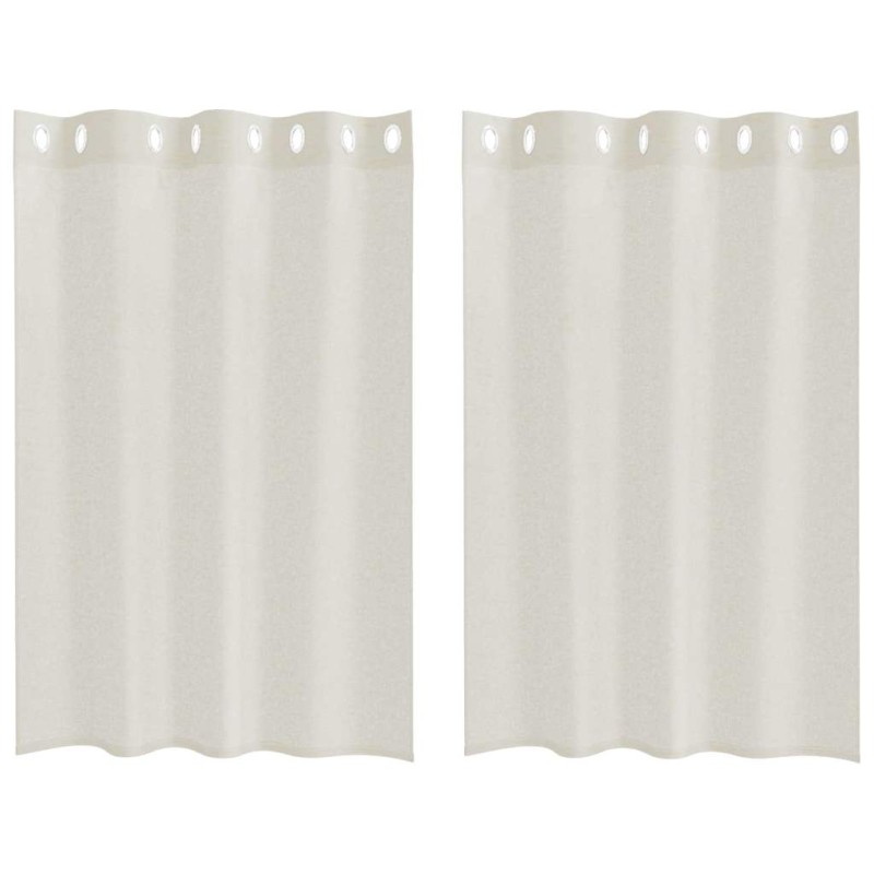 vidaXL Κουρτίνα βυσσινί 2 τμχ. Κρεμ 140 x 140 cm Πολυεστέρας