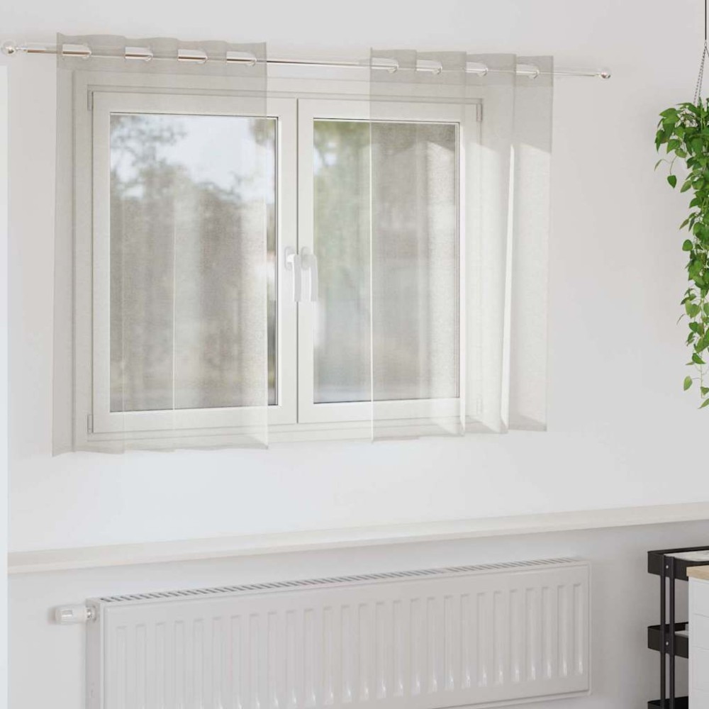 vidaXL Κουρτίνα βυσσινί 2 τμχ. Κρεμ 140 x 140 cm Πολυεστέρας