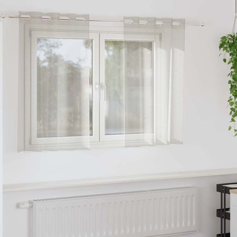 vidaXL Κουρτίνα βυσσινί 2 τμχ. Κρεμ 140 x 140 cm Πολυεστέρας