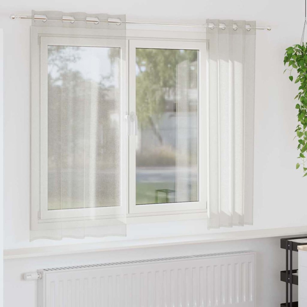 vidaXL Κουρτίνα βυσσινί 2 τμχ. Κρεμ 175 x 140 εκ. Πολυεστέρας