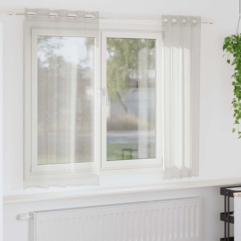 vidaXL Κουρτίνα βυσσινί 2 τμχ. Κρεμ 175 x 140 εκ. Πολυεστέρας