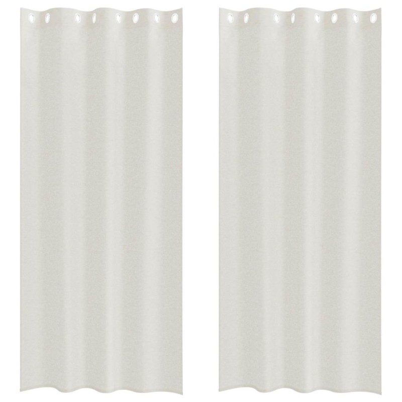 vidaXL Κουρτίνα βυσσινί 2 τμχ. Κρεμ 225 x 140 εκ. Πολυεστέρας