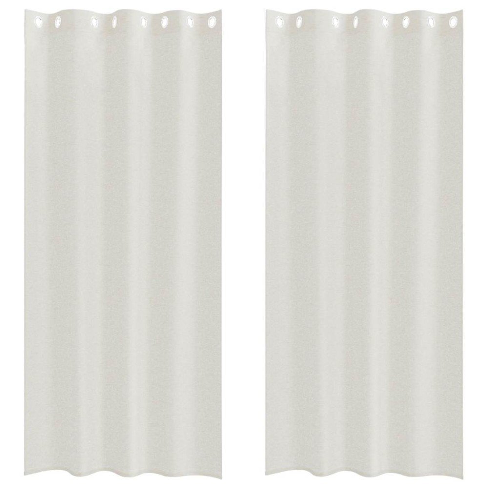 vidaXL Κουρτίνα βυσσινί 2 τμχ. Κρεμ 260 x 140 εκ. Πολυεστέρας