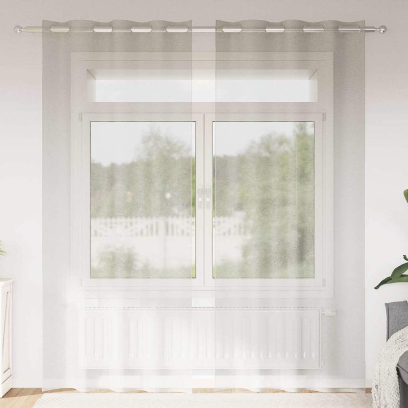 vidaXL Κουρτίνα βυσσινί 2 τμχ. Κρεμ 260 x 140 εκ. Πολυεστέρας