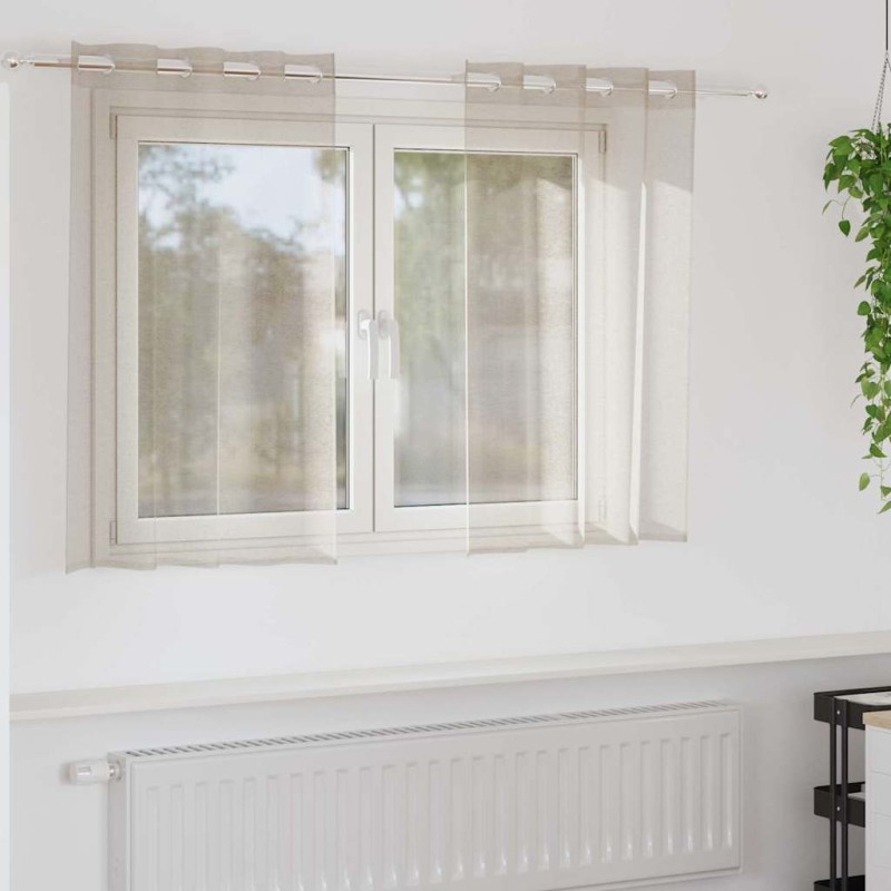 vidaXL Κουρτίνα βυσσινί 2 τμχ. Άμμος 140 x 140 cm Πολυεστέρας