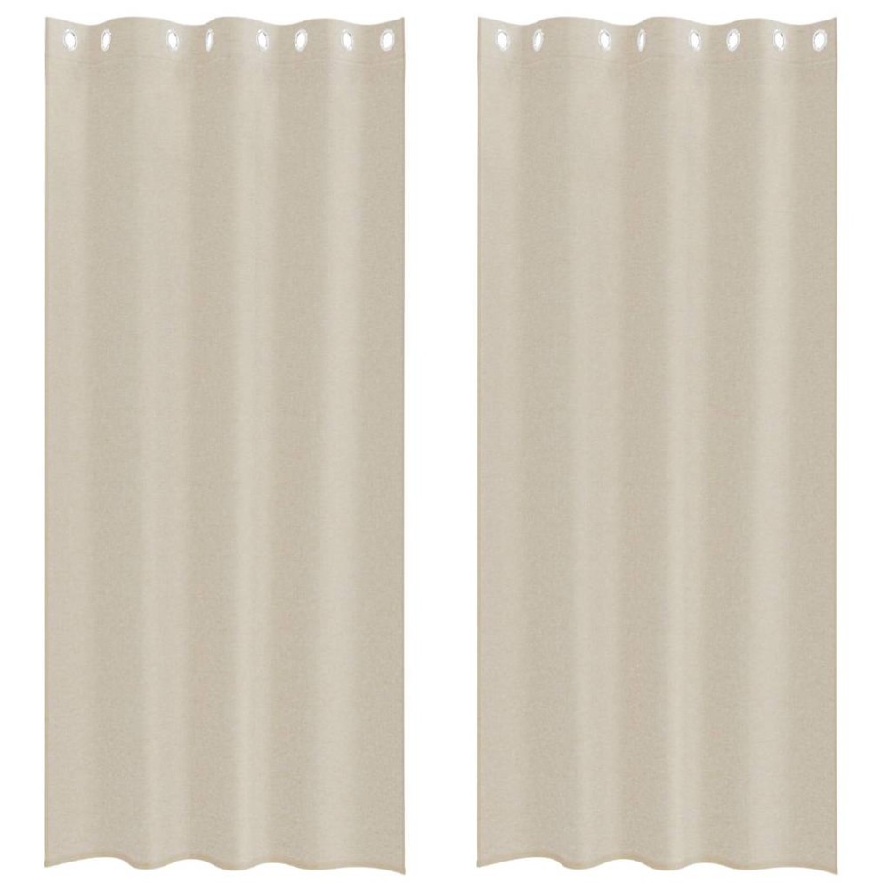 vidaXL Κουρτίνα βυσσινί 2 τμχ. Άμμος 225 x 140 εκ. Πολυεστέρας