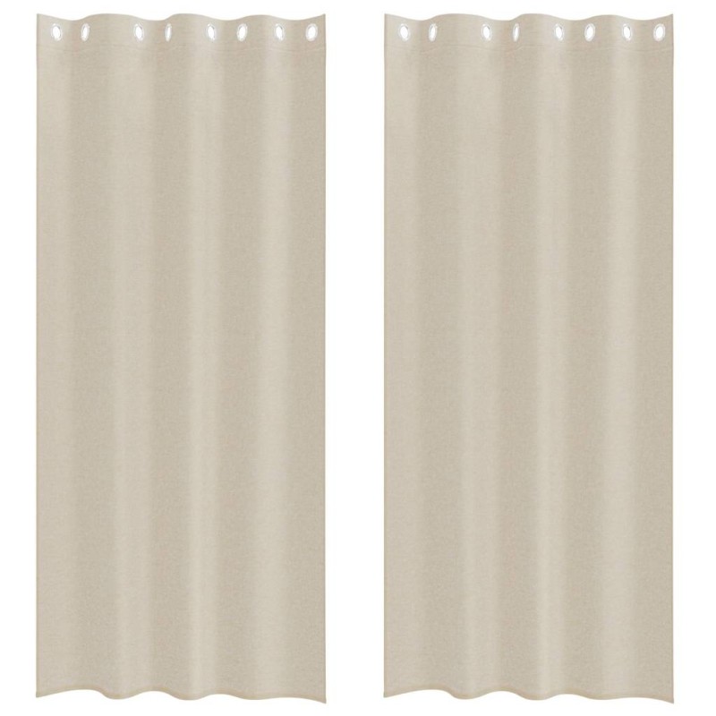 vidaXL Κουρτίνα βυσσινί 2 τμχ. Άμμος 225 x 140 εκ. Πολυεστέρας