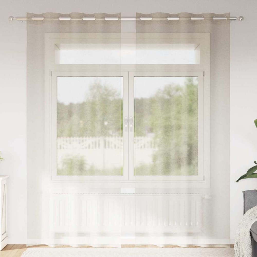vidaXL Κουρτίνα βυσσινί 2 τμχ. Άμμος 225 x 140 εκ. Πολυεστέρας