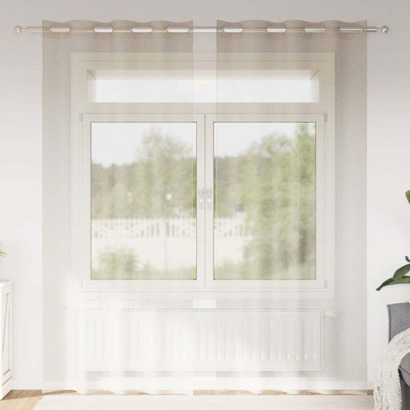 vidaXL Κουρτίνα βυσσινί 2 τμχ. Άμμος 225 x 140 εκ. Πολυεστέρας