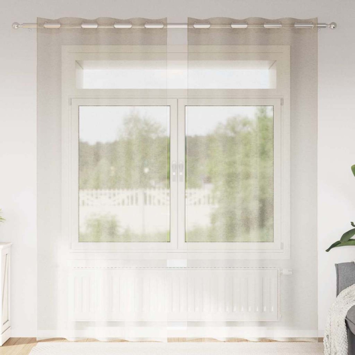 vidaXL Κουρτίνα βυσσινί 2 τμχ. Άμμος 245 x 140 εκ. Πολυεστέρας