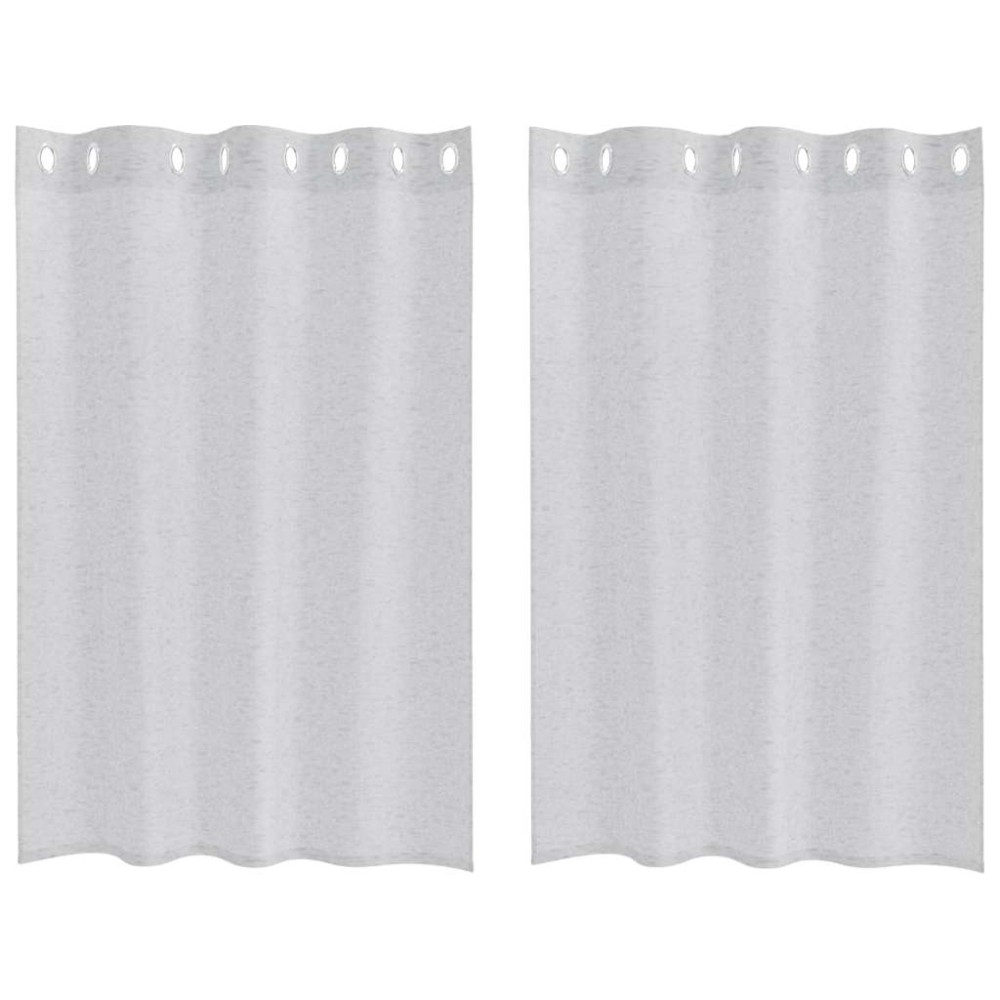 vidaXL Κουρτίνα βυσσινί 2 τμχ. Ανοιχτό γκρι 140 x 140 cm Πολυεστέρας
