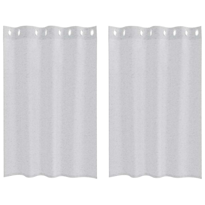 vidaXL Κουρτίνα βυσσινί 2 τμχ. Ανοιχτό γκρι 140 x 140 cm Πολυεστέρας