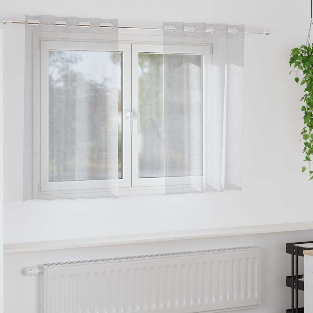 vidaXL Κουρτίνα βυσσινί 2 τμχ. Ανοιχτό γκρι 140 x 140 cm Πολυεστέρας