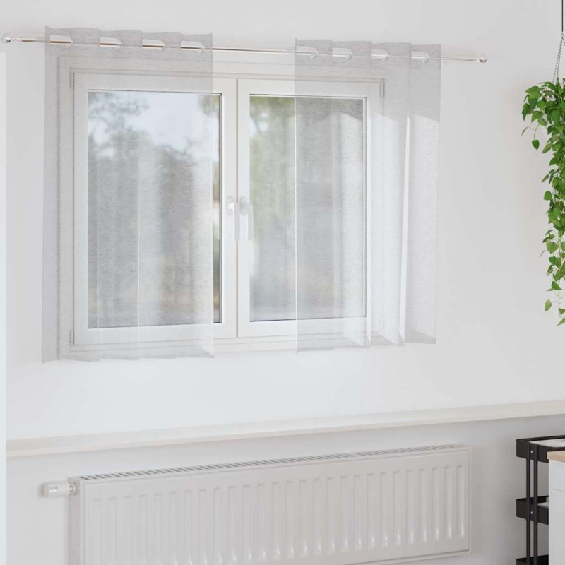 vidaXL Κουρτίνα βυσσινί 2 τμχ. Ανοιχτό γκρι 140 x 140 cm Πολυεστέρας