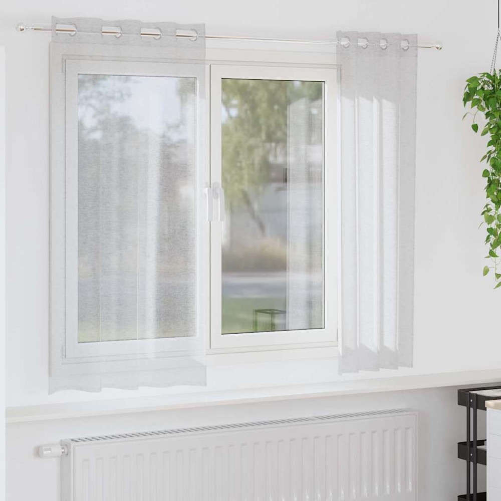 vidaXL Κουρτίνα βυσσινί 2 τμχ. Ανοιχτό γκρι 175 x 140 εκ. Πολυεστέρας