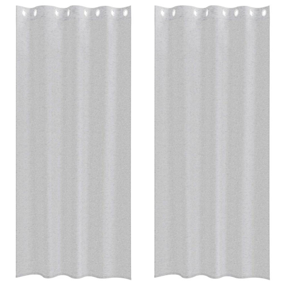 vidaXL Κουρτίνα βυσσινί 2 τμχ. Ανοιχτό γκρι 245 x 140 εκ. Πολυεστέρας
