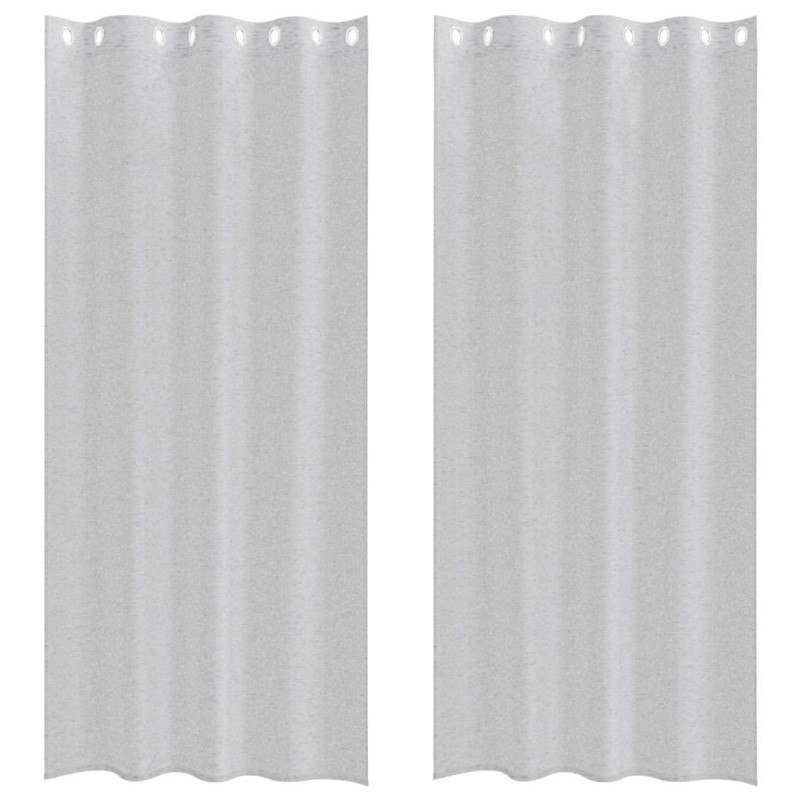 vidaXL Κουρτίνα βυσσινί 2 τμχ. Ανοιχτό γκρι 245 x 140 εκ. Πολυεστέρας