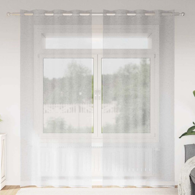 vidaXL Κουρτίνα βυσσινί 2 τμχ. Ανοιχτό γκρι 245 x 140 εκ. Πολυεστέρας