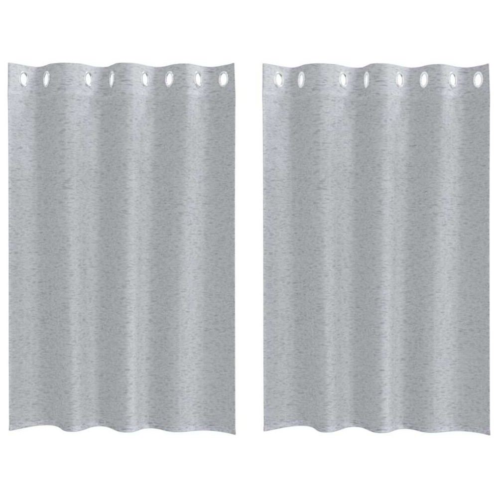 vidaXL Κουρτίνα βυσσινί 2 τμχ. Σκούρο Γκρι 140 x 140 cm Πολυεστέρας