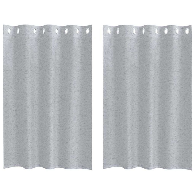 vidaXL Κουρτίνα βυσσινί 2 τμχ. Σκούρο Γκρι 140 x 140 cm Πολυεστέρας