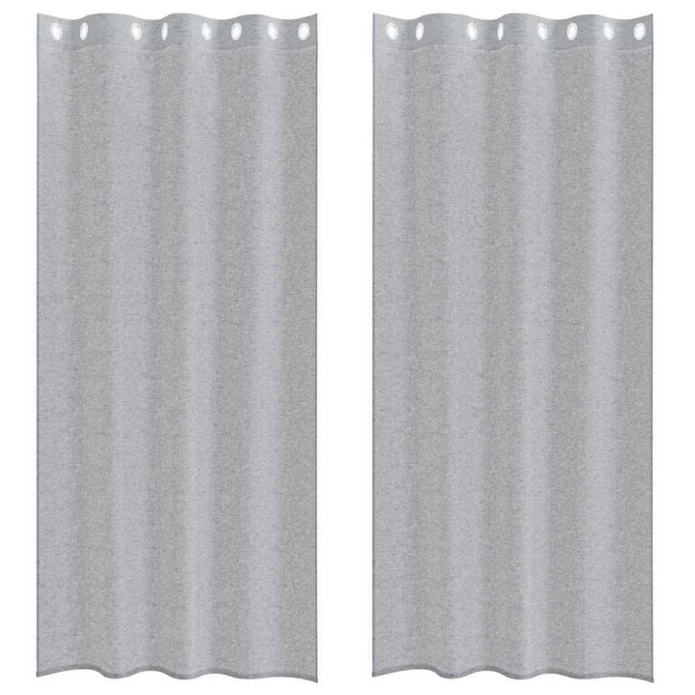 vidaXL Κουρτίνα βυσσινί 2 τμχ. Σκούρο Γκρι 245 x 140 εκ. Πολυεστέρας