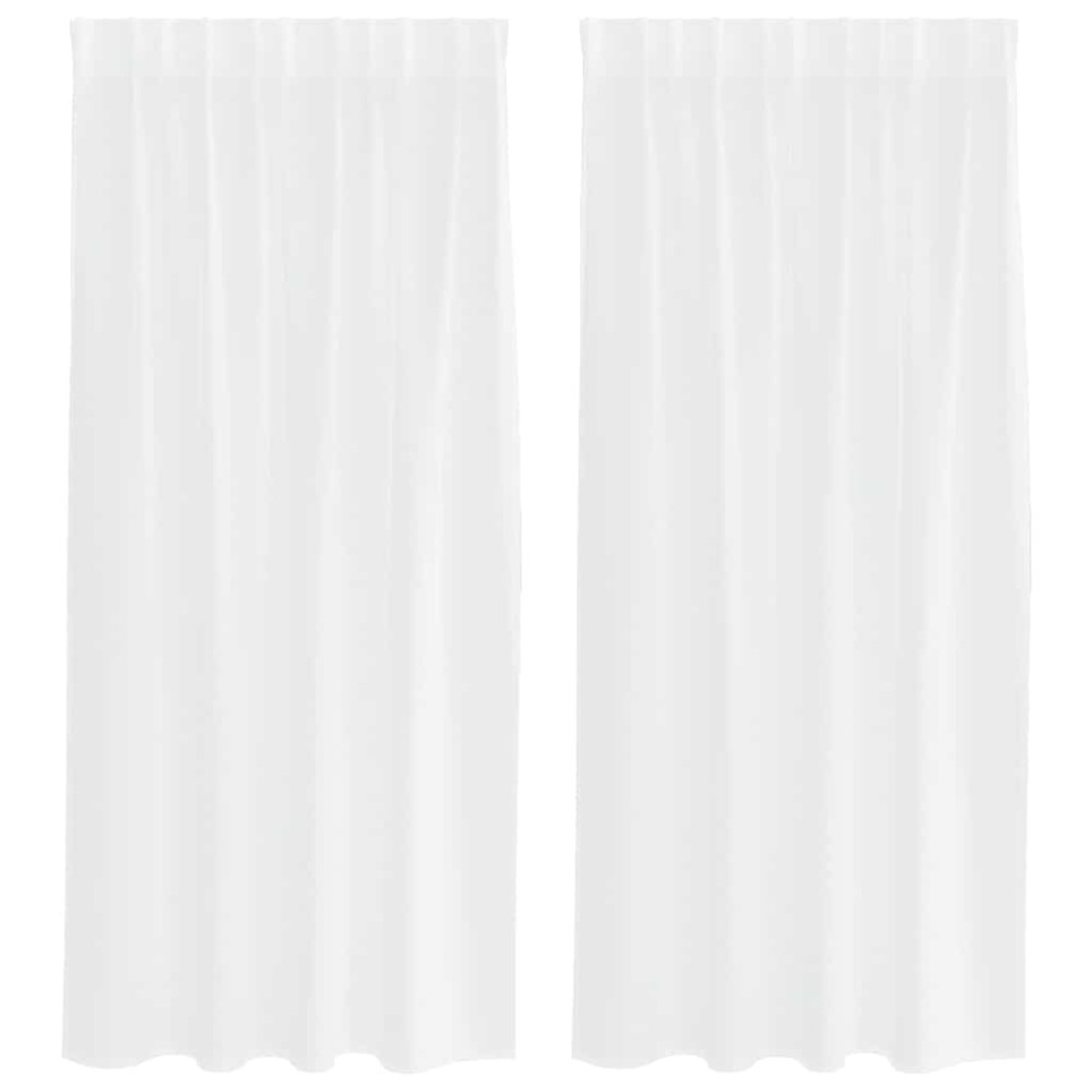 vidaXL Κουρτίνα βυσσινί 2 τμχ. Λευκό 175 x 140 εκ. Πολυεστέρας