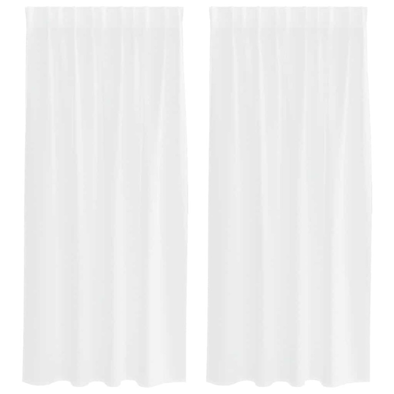 vidaXL Κουρτίνα βυσσινί 2 τμχ. Λευκό 175 x 140 εκ. Πολυεστέρας