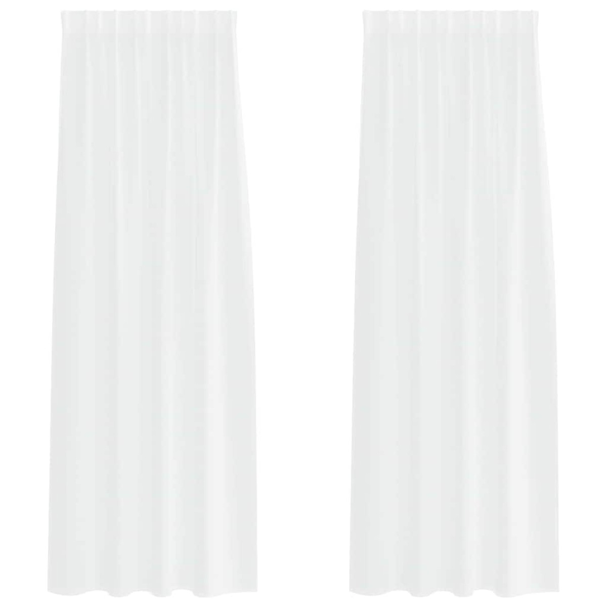 vidaXL Κουρτίνα βυσσινί 2 τμχ. Λευκό 225 x 140 εκ. Πολυεστέρας