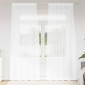 vidaXL Κουρτίνα βυσσινί 2 τμχ. Λευκό 225 x 140 εκ. Πολυεστέρας