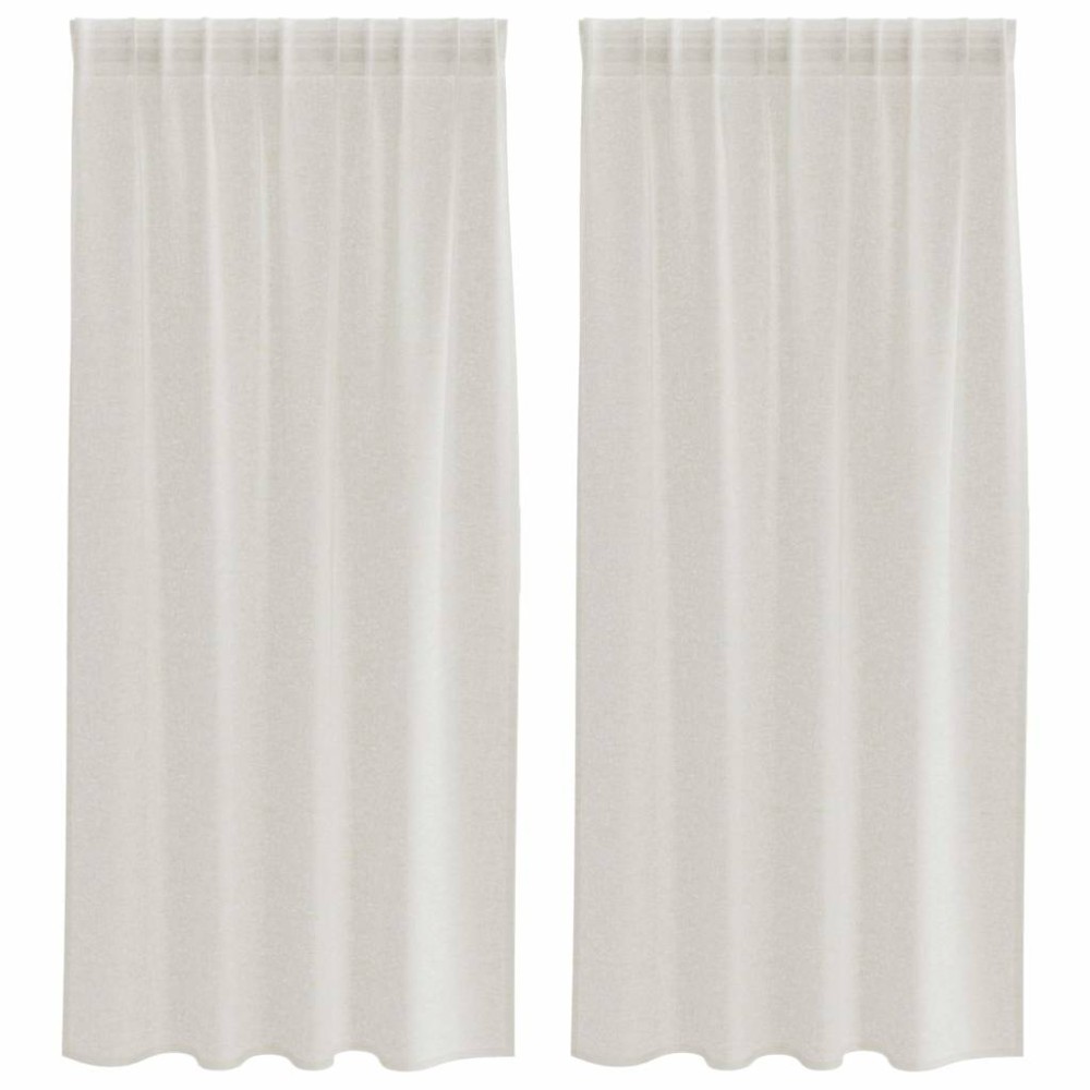 vidaXL Κουρτίνα βυσσινί 2 τμχ. Κρεμ 175 x 140 εκ. Πολυεστέρας