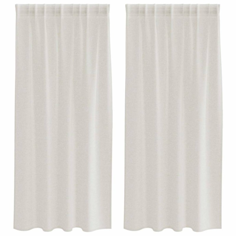 vidaXL Κουρτίνα βυσσινί 2 τμχ. Κρεμ 175 x 140 εκ. Πολυεστέρας