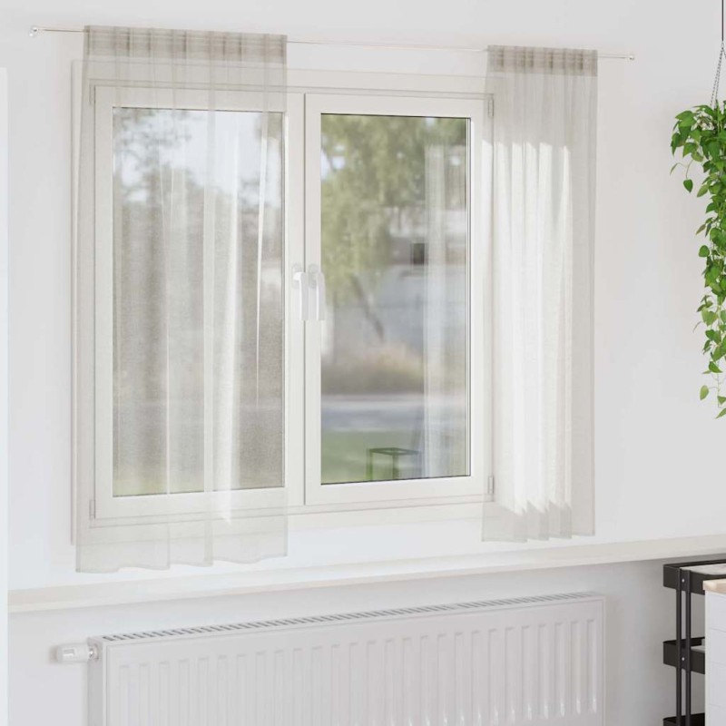 vidaXL Κουρτίνα βυσσινί 2 τμχ. Κρεμ 175 x 140 εκ. Πολυεστέρας