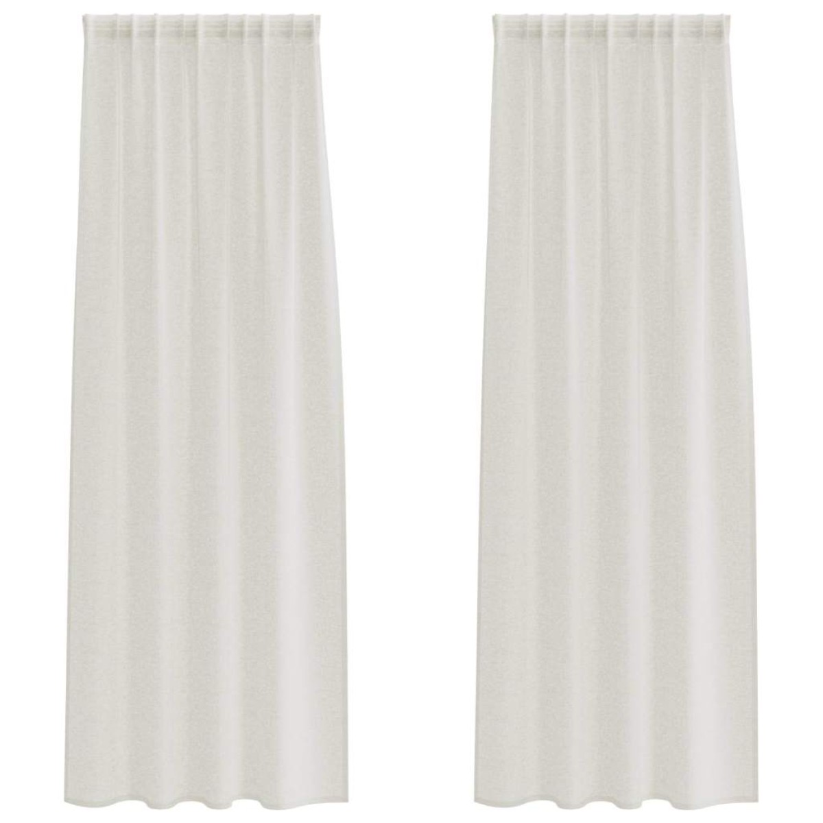 vidaXL Κουρτίνα βυσσινί 2 τμχ. Κρεμ 245 x 140 εκ. Πολυεστέρας
