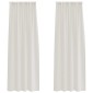 vidaXL Κουρτίνα βυσσινί 2 τμχ. Κρεμ 245 x 140 εκ. Πολυεστέρας