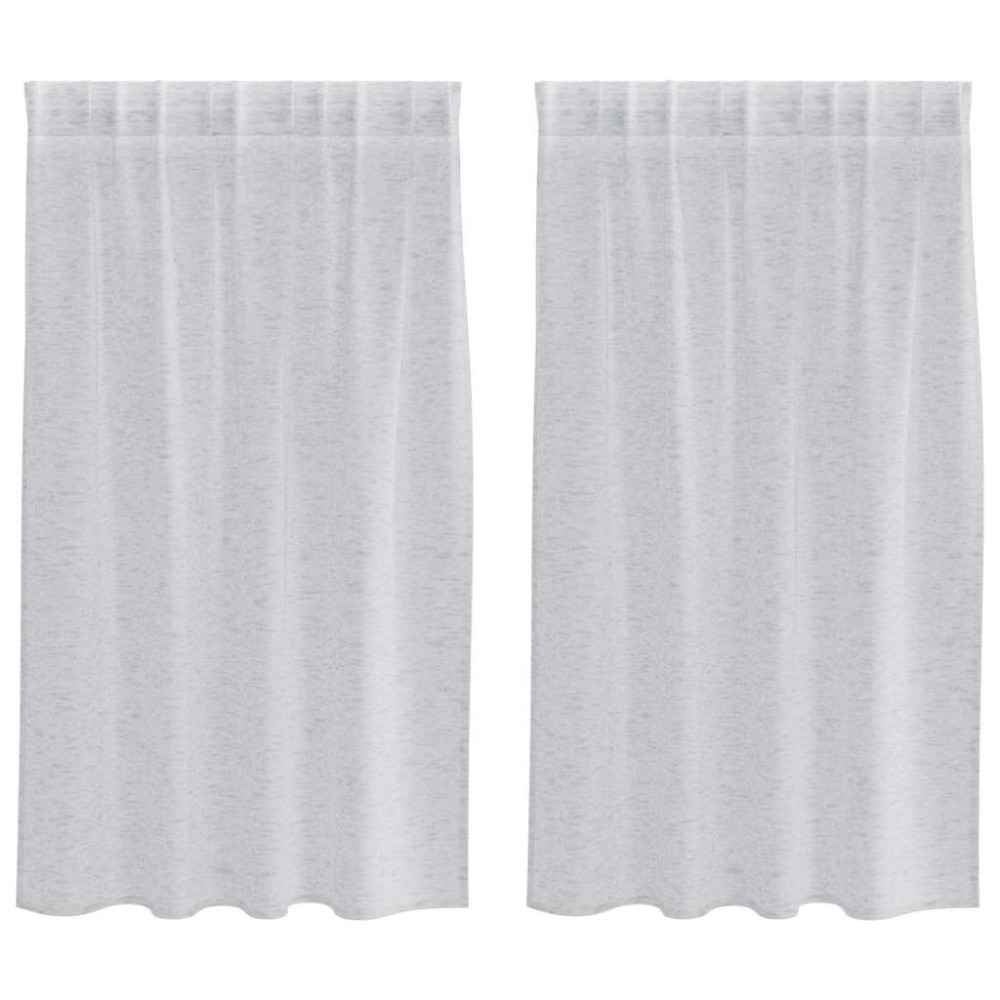 vidaXL Κουρτίνα βυσσινί 2 τμχ. Ανοιχτό γκρι 140 x 140 cm Πολυεστέρας