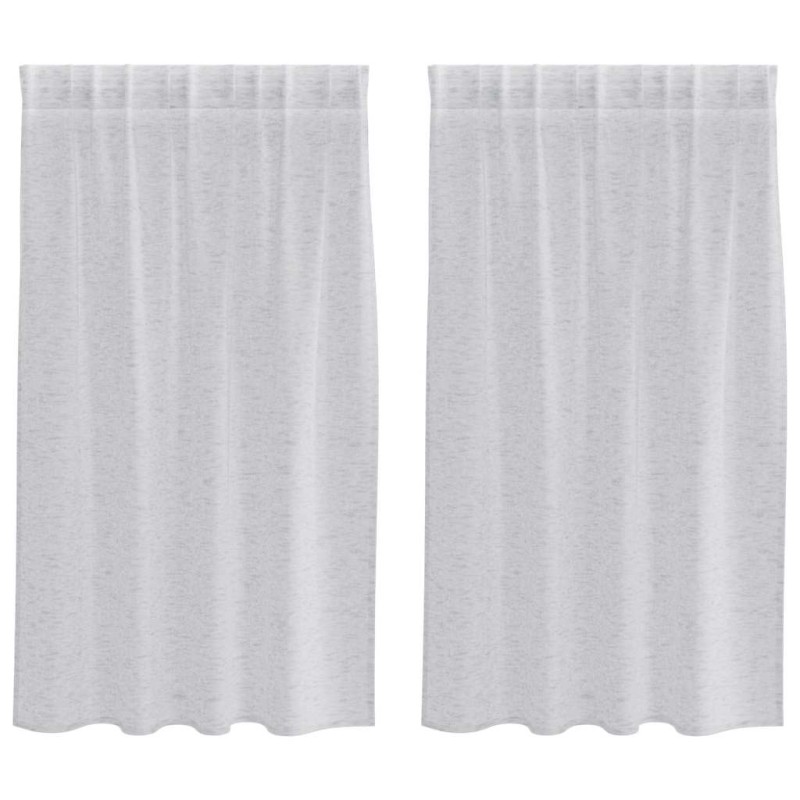 vidaXL Κουρτίνα βυσσινί 2 τμχ. Ανοιχτό γκρι 140 x 140 cm Πολυεστέρας