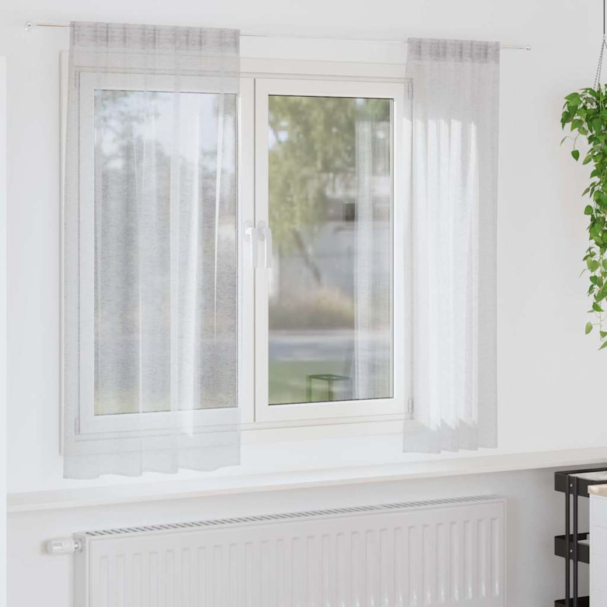 vidaXL Κουρτίνα βυσσινί 2 τμχ. Ανοιχτό γκρι 175 x 140 εκ. Πολυεστέρας