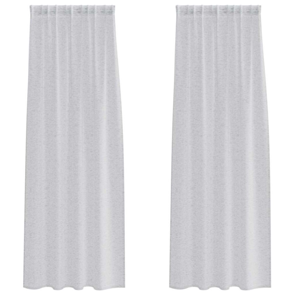 vidaXL Κουρτίνα βυσσινί 2 τμχ. Ανοιχτό γκρι 245 x 140 εκ. Πολυεστέρας
