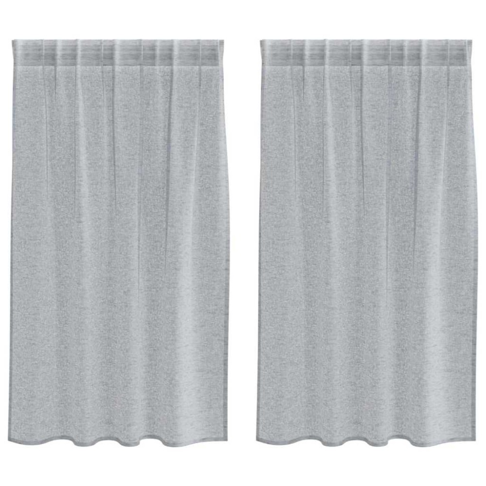 vidaXL Κουρτίνα βυσσινί 2 τμχ. Σκούρο Γκρι 140 x 140 cm Πολυεστέρας