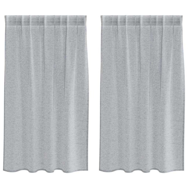 vidaXL Κουρτίνα βυσσινί 2 τμχ. Σκούρο Γκρι 140 x 140 cm Πολυεστέρας