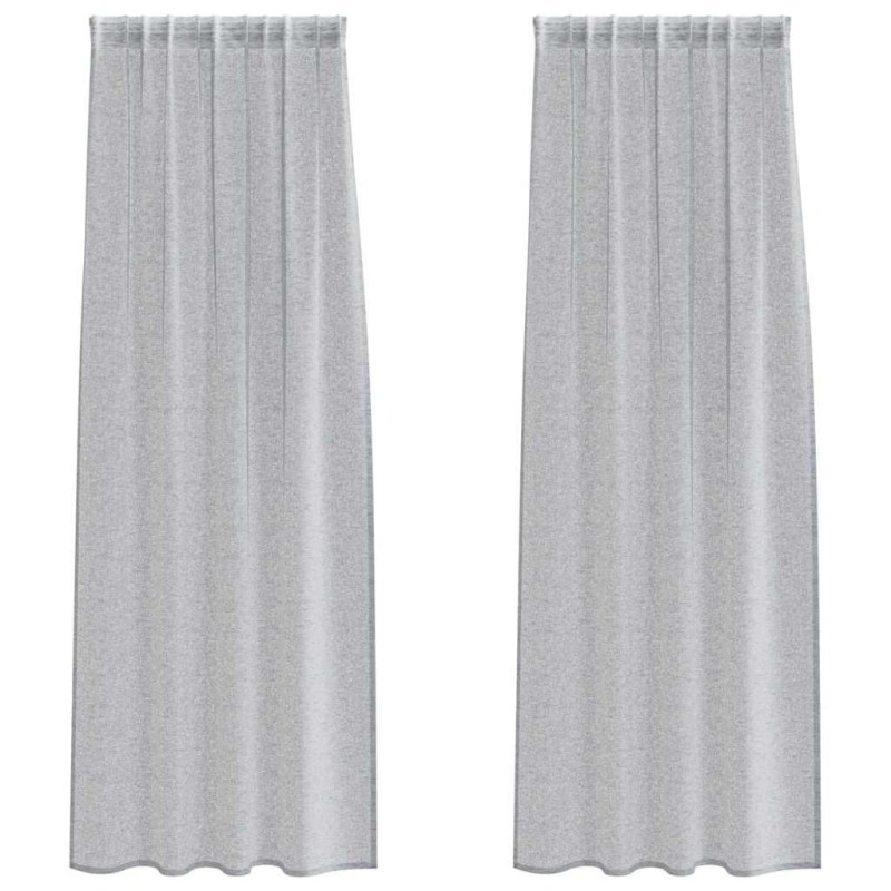 vidaXL Κουρτίνα βυσσινί 2 τμχ. Σκούρο Γκρι 225 x 140 εκ. Πολυεστέρας